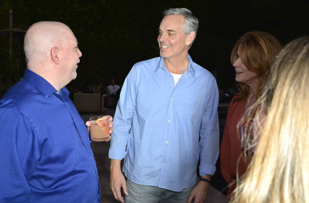 Colin Cowherd and Ann Cowherd attend the The Volume Anniversary Party on February 09, 2022 in Los Angeles, California.